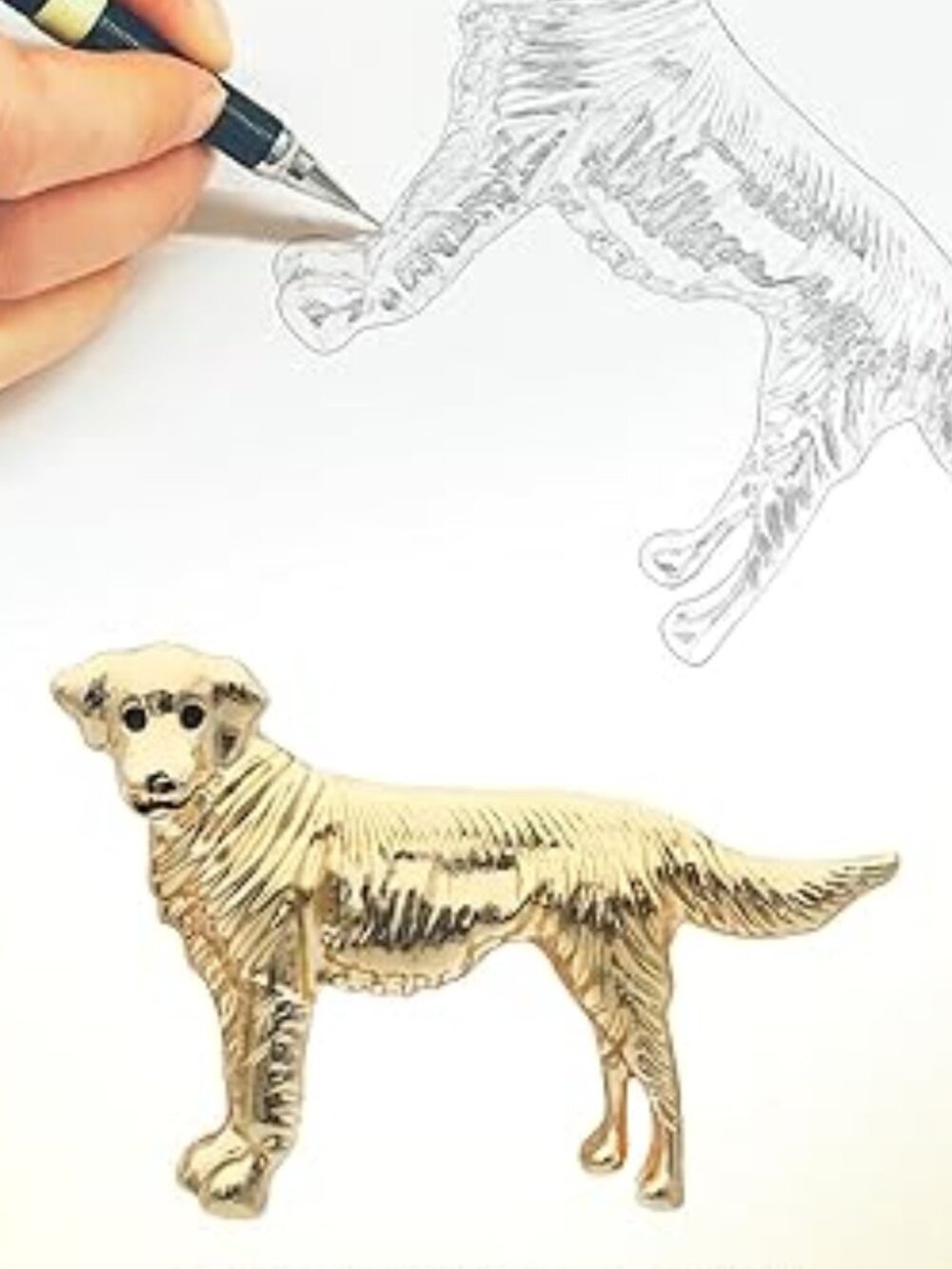Golden Retriever Dog Brooch Pin Dog Lover Lapel Pin